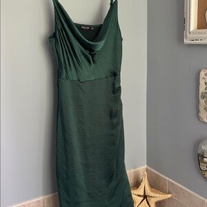 Nasty Gal Emerald Satin Cowl Dress